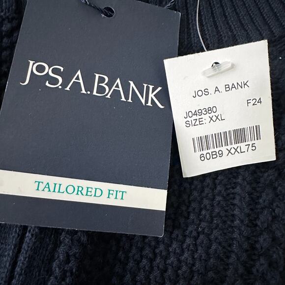 Jos. A. Bank Sweater Men XXL Blue Maroon Cable Knit Tailored - Picture 7 of 10